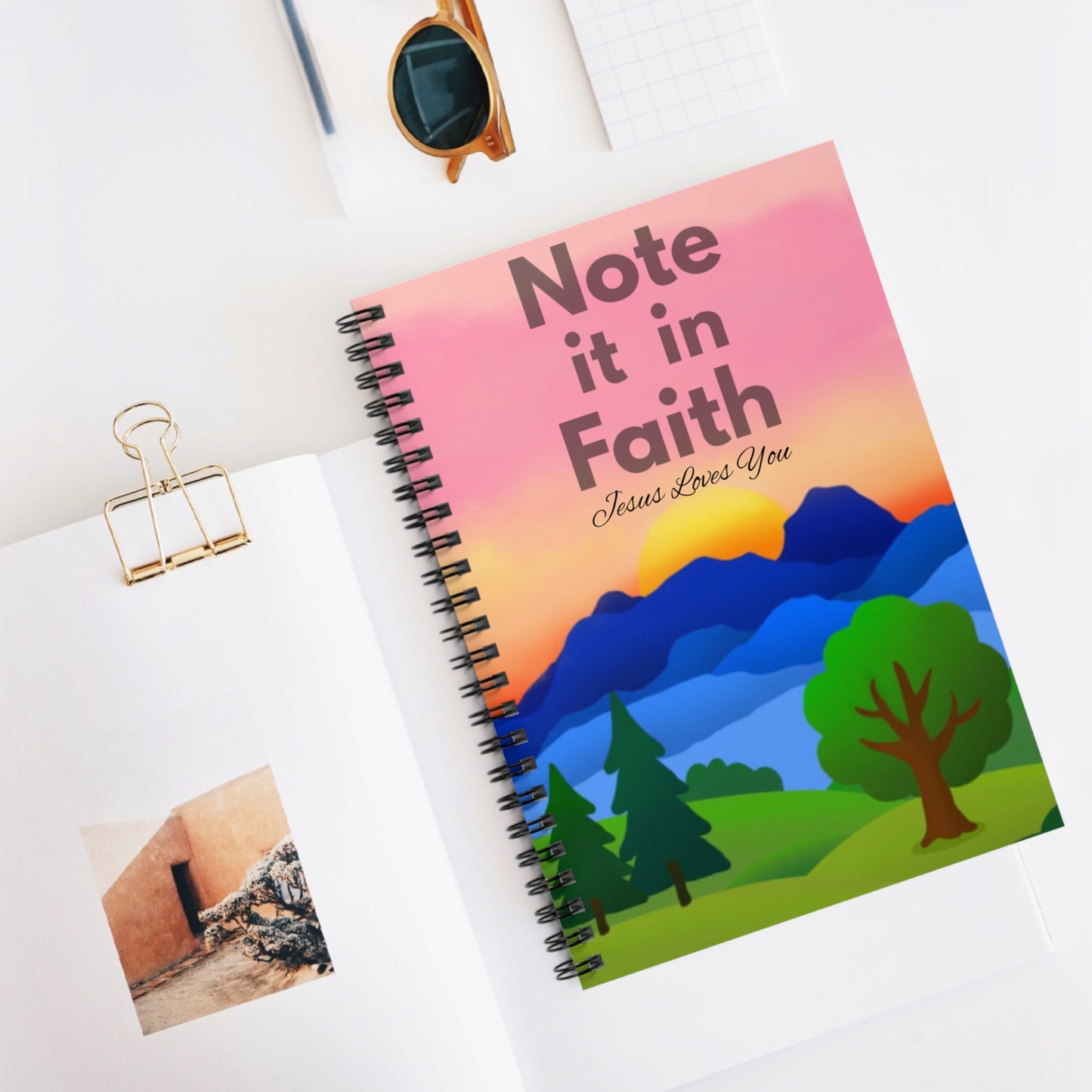 "Note It in Faith" Ruled Journal with Sunrise Landscape