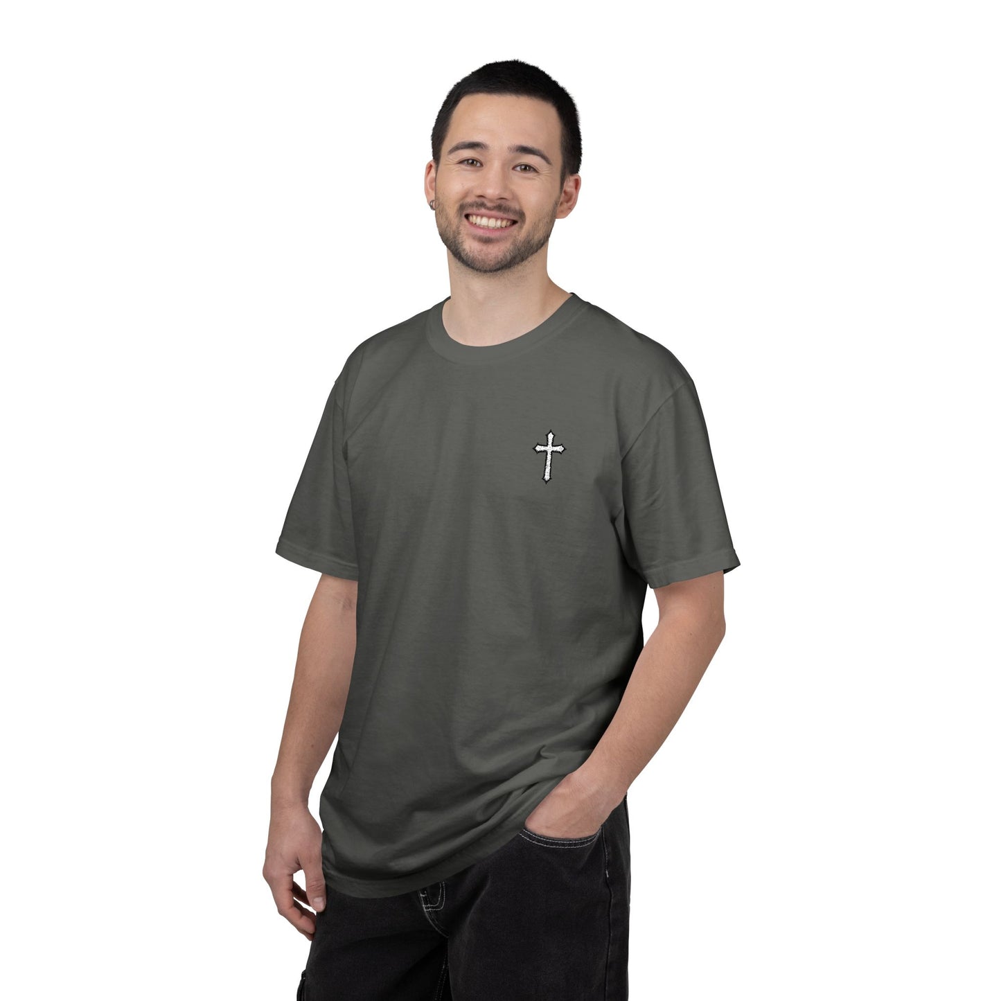 Cross Embroidered T-Shirt