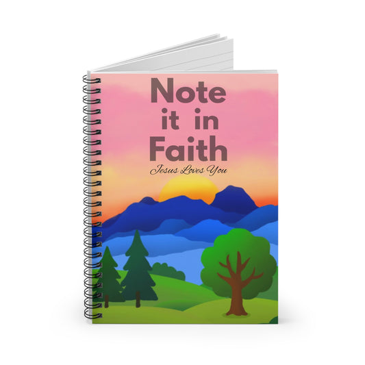 "Note It in Faith" Ruled Journal with Sunrise Landscape