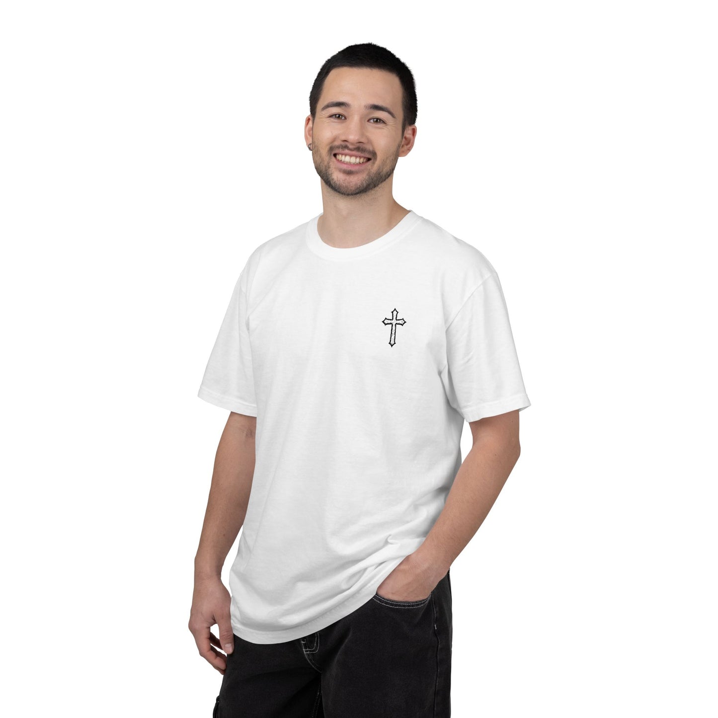 Cross Embroidered T-Shirt
