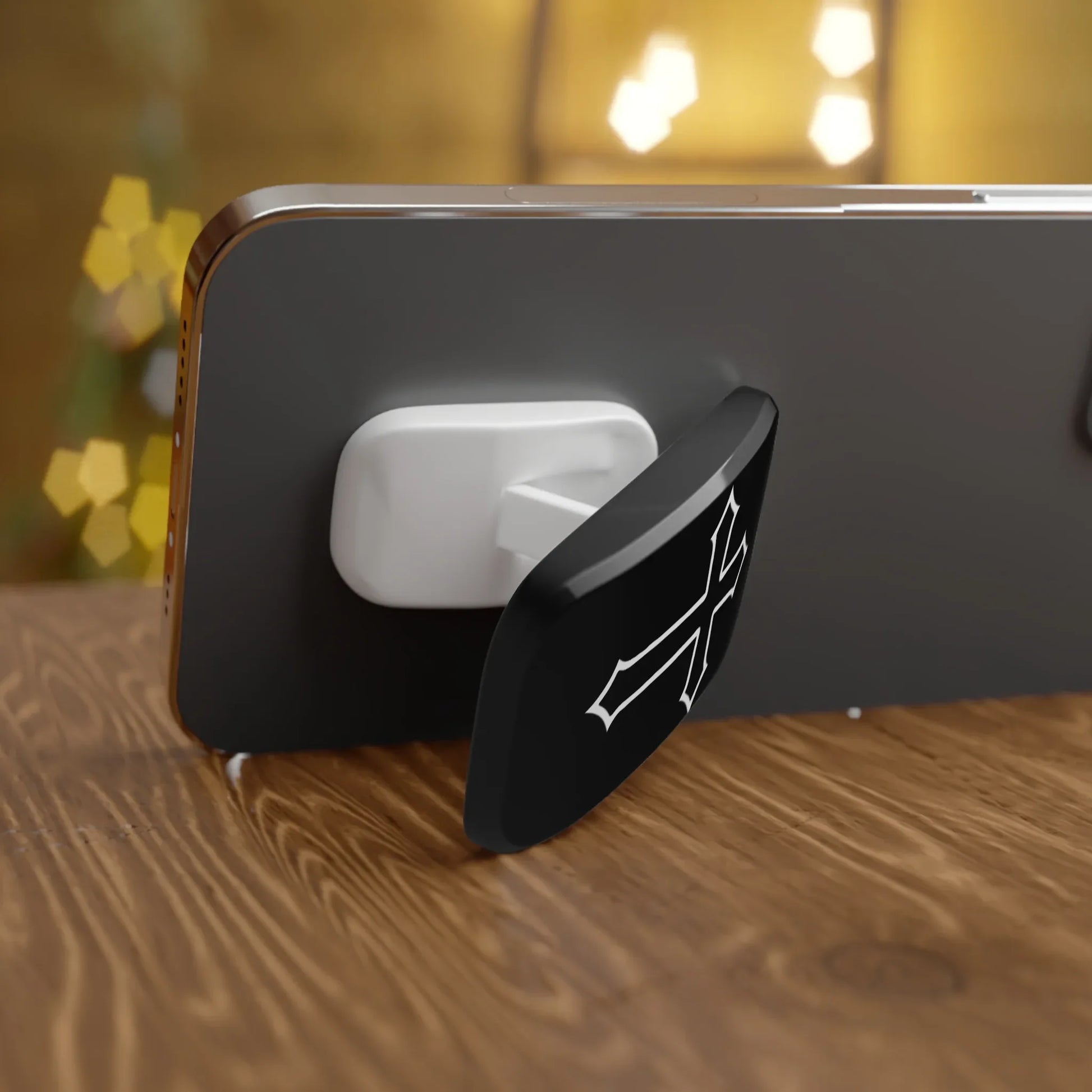 Cross Phone Grip — Black Christian Cross Click-On Stand & Grip - Sheep Of Jesus