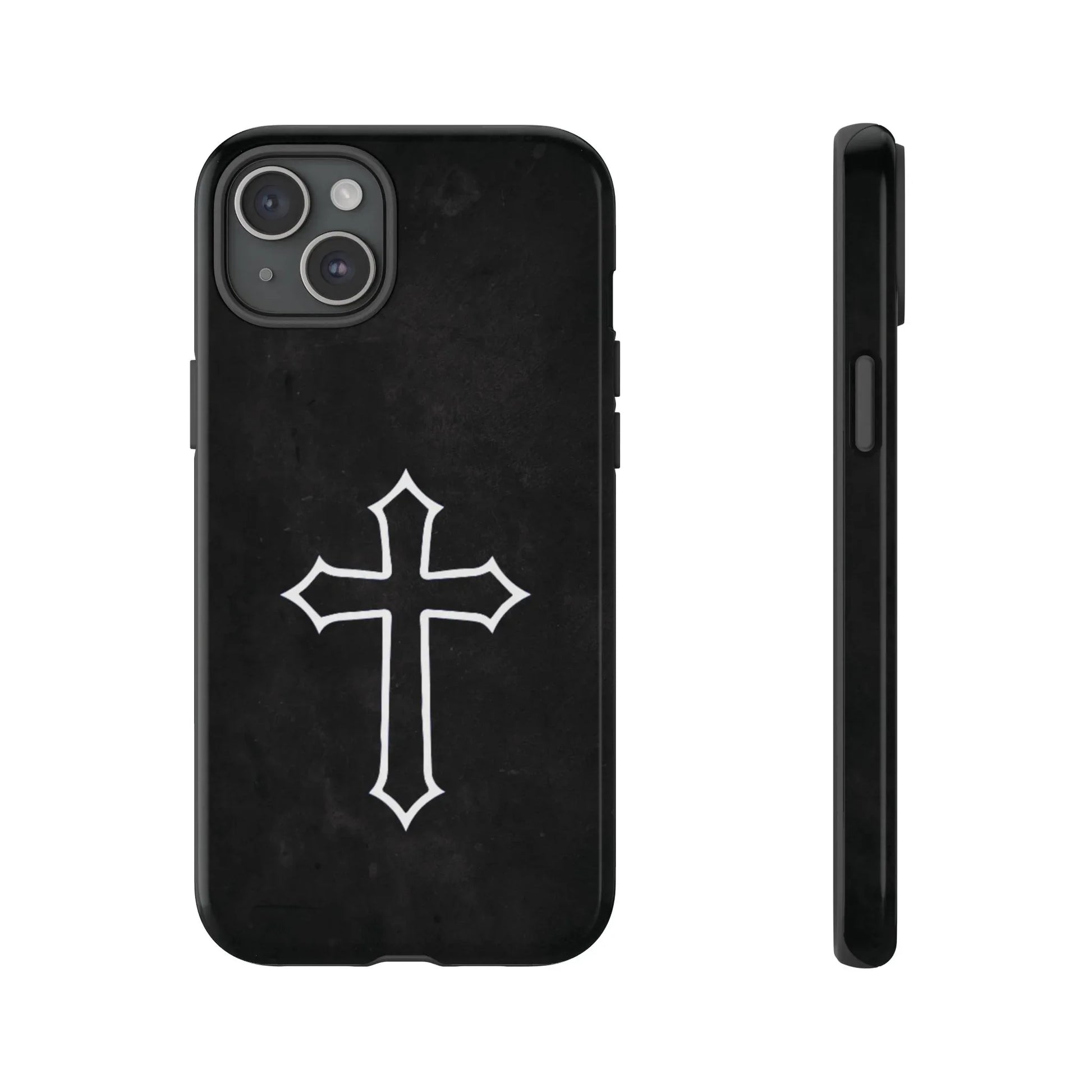 Black Christian Cross Phone Case - Glossy Edition - Sheep Of Jesus