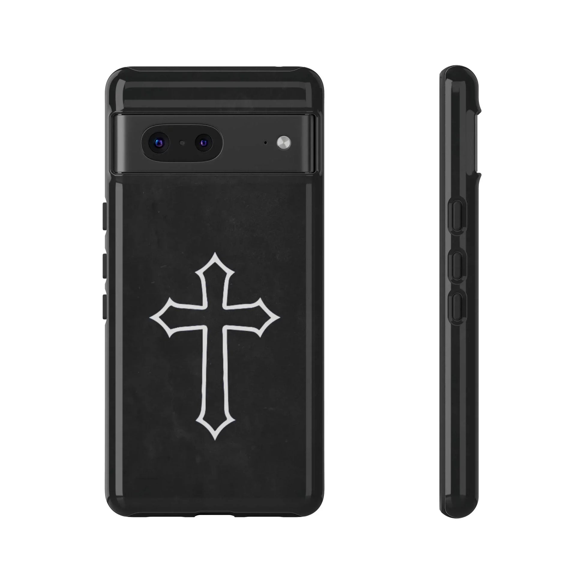 Black Christian Cross Phone Case - Glossy Edition - Sheep Of Jesus