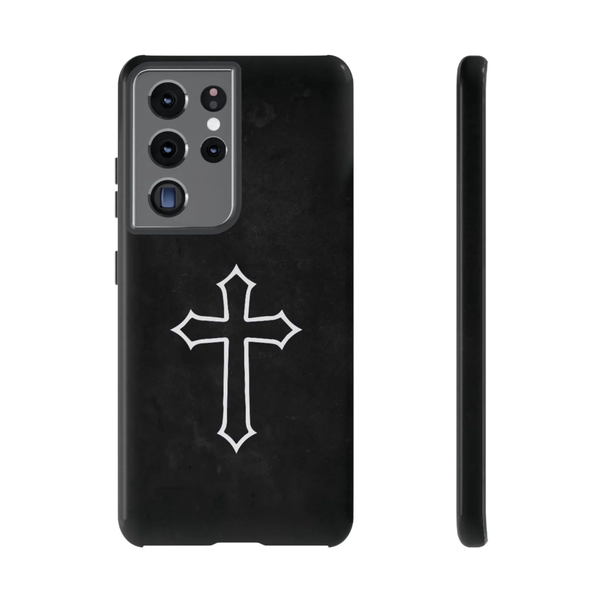 Black Christian Cross Phone Case - Glossy Edition - Sheep Of Jesus